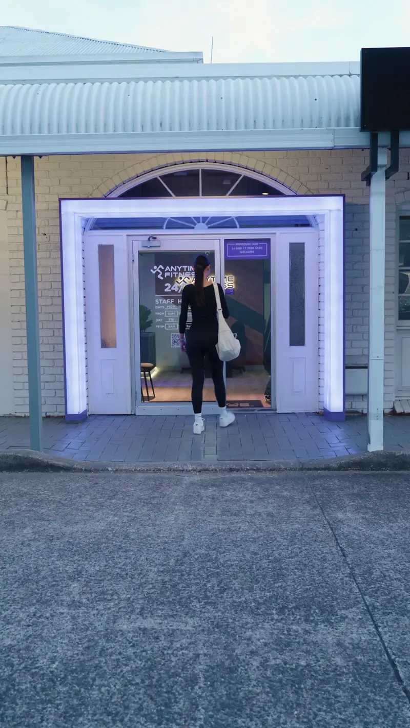 The front of Anytime Fitness Sylvania at dusk